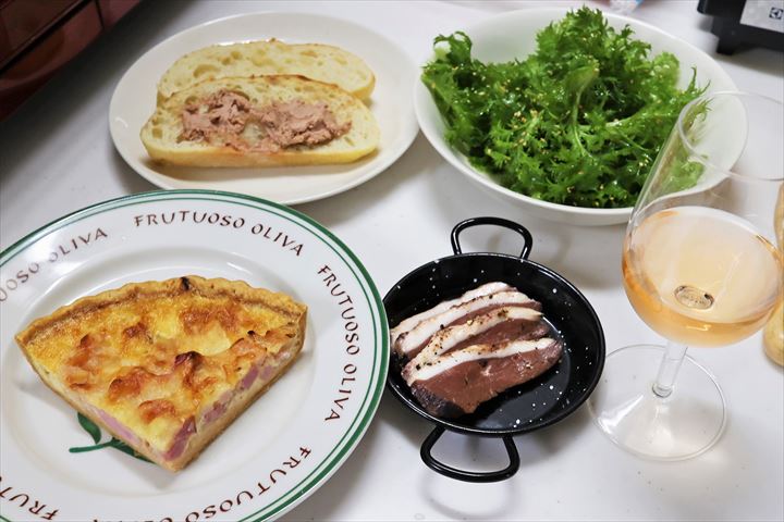 キッシュと鴨