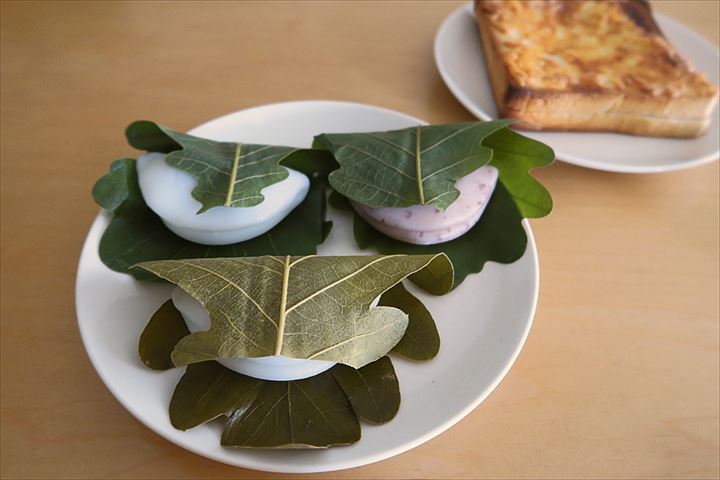 <"柏餅とクロックムッシュ"
