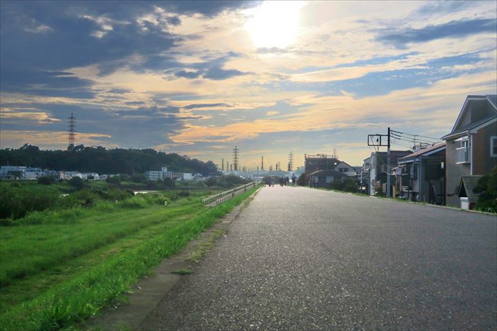 鶴見川の土手