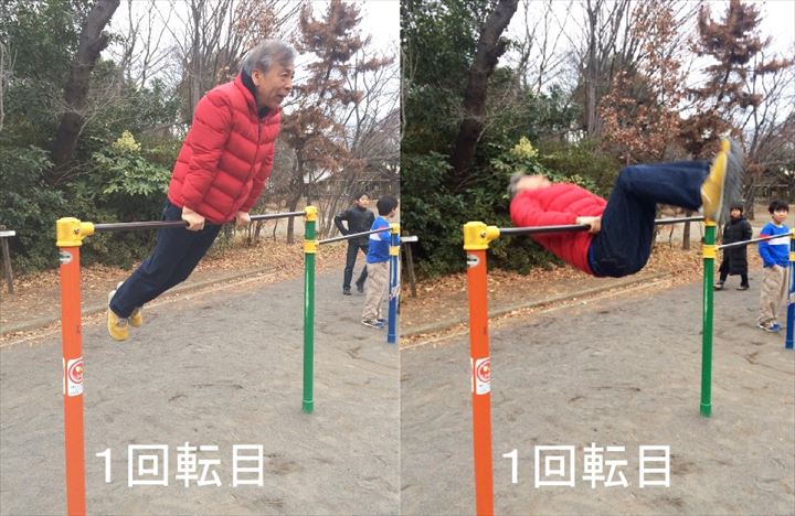 後ろ回り2回連続