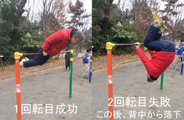 後ろ回り2回連続