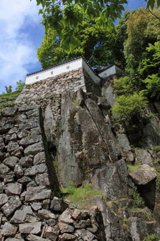 備中松山城：岩と石垣の調和 大手門に入らず右へ