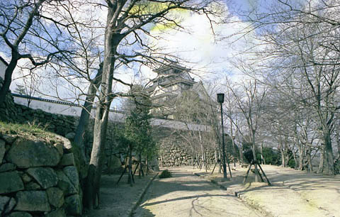 岡山城：於・下の段 天守を望む