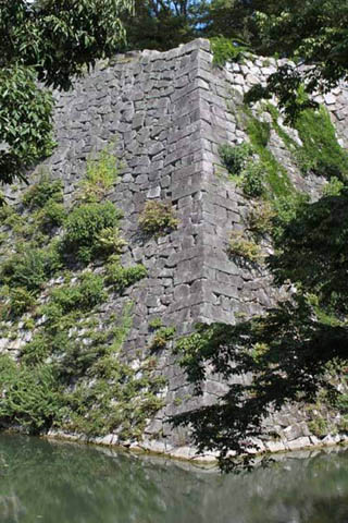 伊賀上野城：堀の周囲からの高石垣