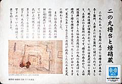 上田城：二の丸櫓台と煙硝蔵 説明板
