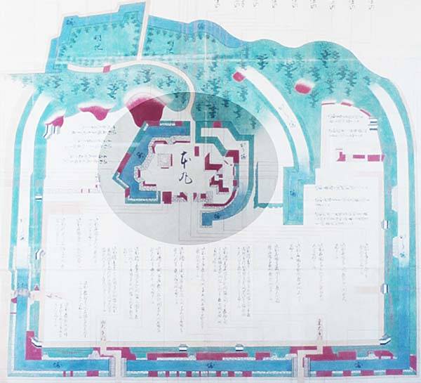 伊賀上野城 縄張図とカメラアングル