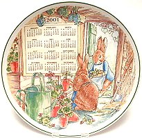 Wedgwood Peter Rabbit 2001 Calendar Plate
